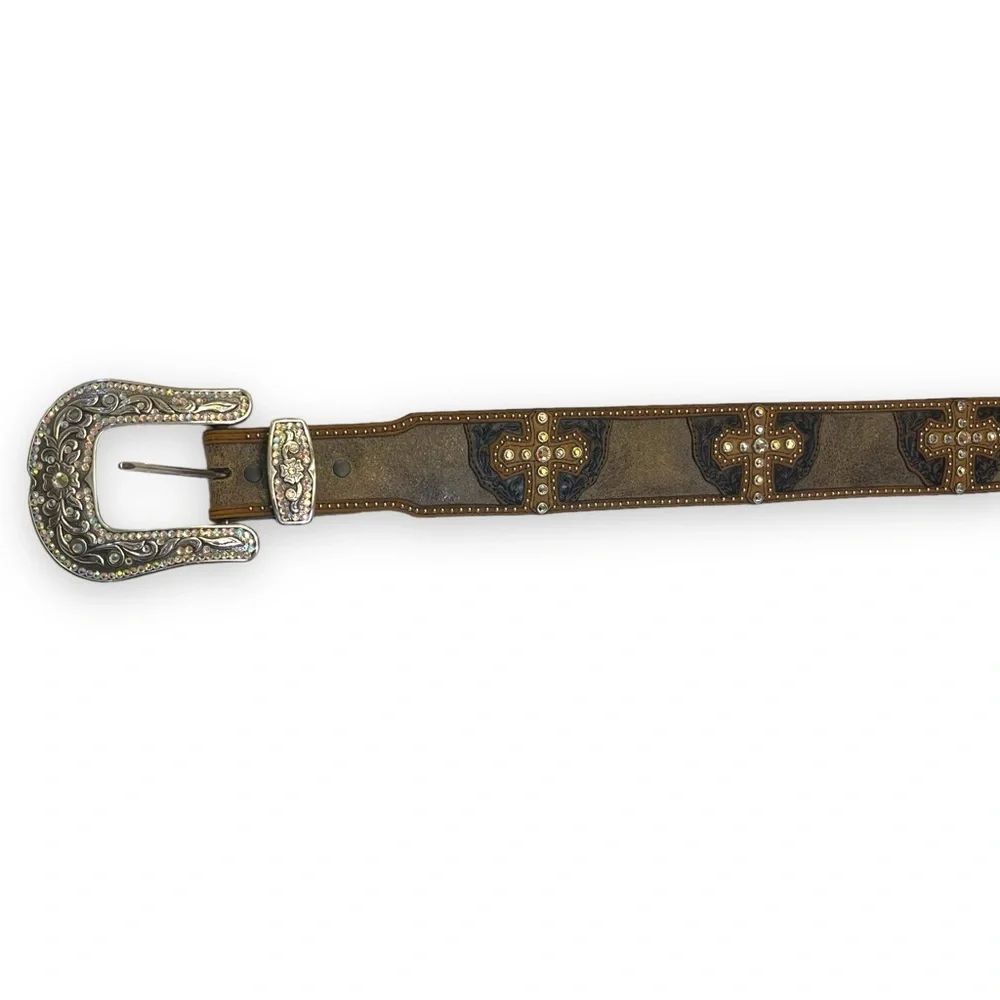Brighton y2K Rhinestone Detailed Leather Belt